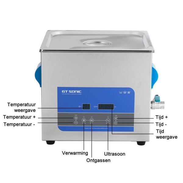 GT Sonic R13 ultrasoon reiniger 13L 40kHz RVS ultrasone reiniger